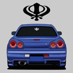 ਖੰਡਾ KHANDA Sikhi Sign Punjabi Car Sticker