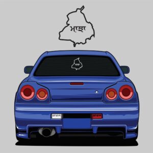 ਮਾਝਾ Punjab Map MAJHA Text Car Sticker  Punjabi Car Sticker