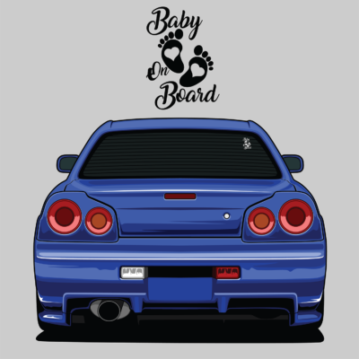 Baby On Board Cute Feet Car Sticker