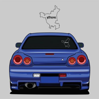 HARYANA MAP Car Sticker With Text Inside