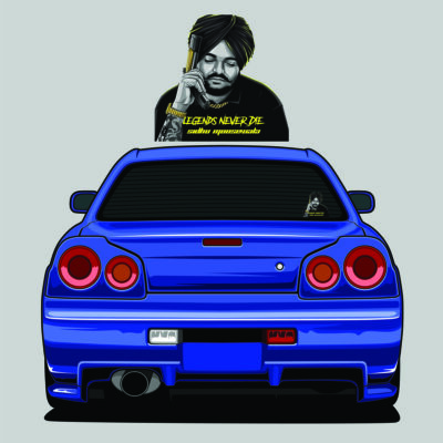 Sidhu Moosewala Legends Never Die Punjabi Car Sticker